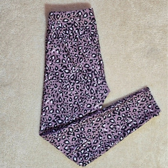 Kyodan Pants - Kyodan Womens Dusty Purple‎ Leopard Print High Rise Activewear Leggings Medium